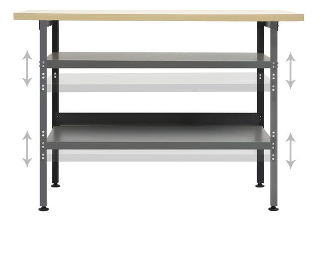 Banc de lucru, gri, 120 x 60 x 85 cm, otel