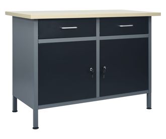 Banc de lucru, negru, 120 x 60 x 85 cm, otel