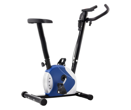 Bicicleta de fitness cu centura de rezistenta, albastru