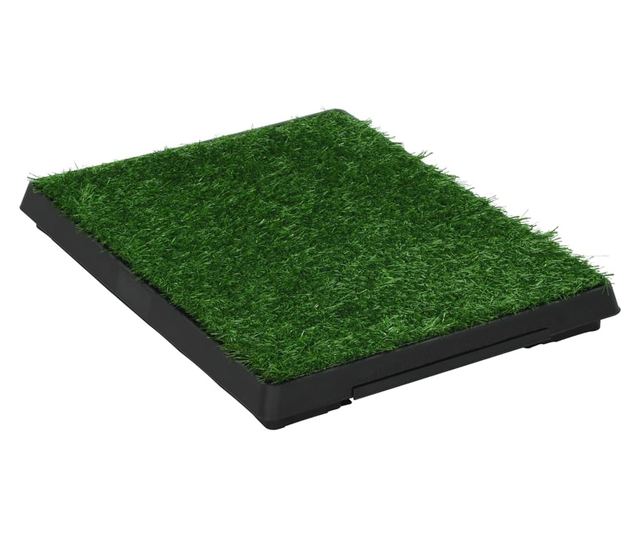 Toaleti za ljubimce s pladnjem i travom 2 kom zeleni 63x50x7 cm