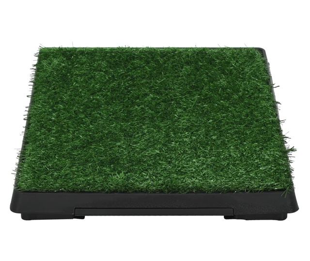 Toaleti za ljubimce s pladnjem i travom 2 kom zeleni 63x50x7 cm