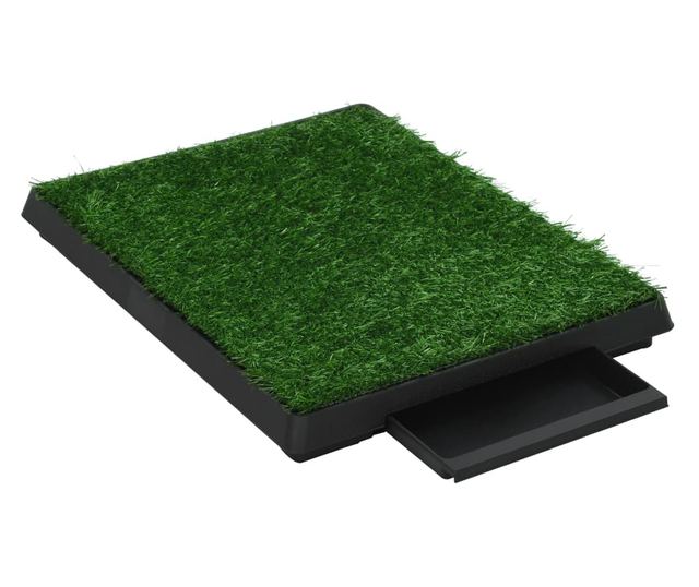 Toaleti za ljubimce s pladnjem i travom 2 kom zeleni 63x50x7 cm