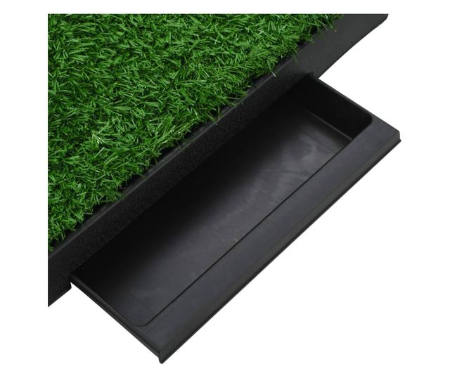 Toaleti za ljubimce s pladnjem i travom 2 kom zeleni 63x50x7 cm