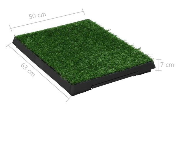 Toaleti za ljubimce s pladnjem i travom 2 kom zeleni 63x50x7 cm