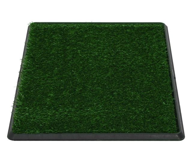 Toaleti za ljubimce s pladnjem i travom 2 kom zeleni 76x51x3 cm