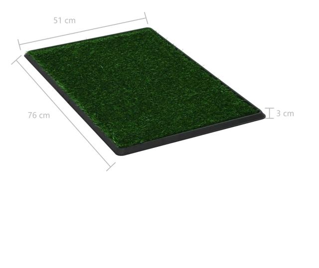 Toaleti za ljubimce s pladnjem i travom 2 kom zeleni 76x51x3 cm