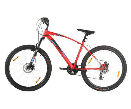 21 sebességes piros mountain bike 48 hüvelykes kerékkel 48 cm