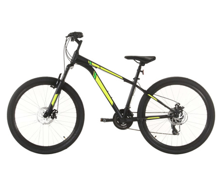 21 sebességes fekete mountain bike 27,5 hüvelykes kerékkel 38cm
