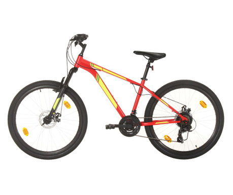 Планински велосипед, 21 скорости, 27,5 цола, 38 см, червен