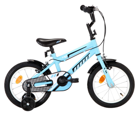 Rower dla dzieci, 14 cali, czarno-niebieski