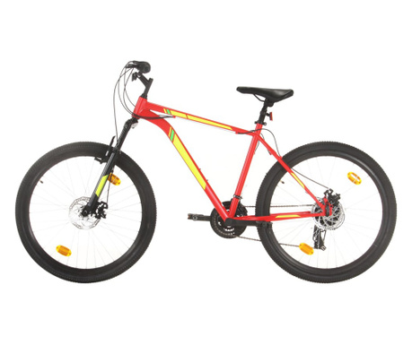 21 sebességes piros mountain bike 27,5 hüvelykes kerékkel 50 cm