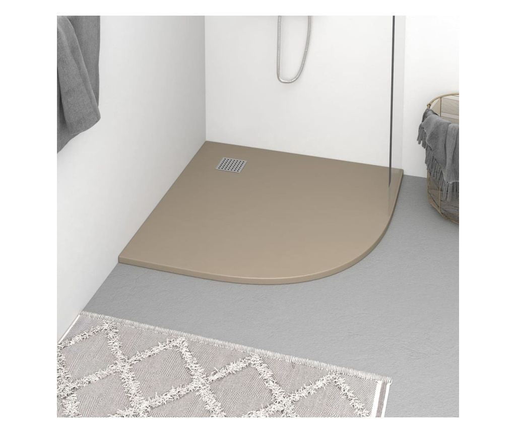 Душ корито, SMC, кафяво, 90x90 см - 2