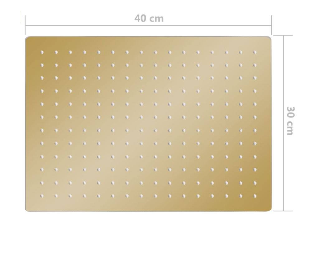 Rainshower душ пита, инокс, 40x30 cм, правоъгълна, златиста - 7
