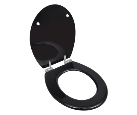 Capac WC cu inchidere silentioasa negru MDF design simplu