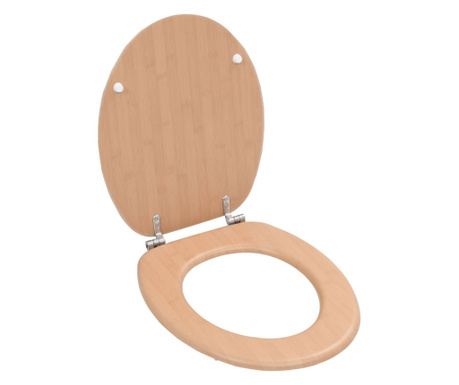 WC тоалетна седалка с капак, МДФ, дизайн бамбук