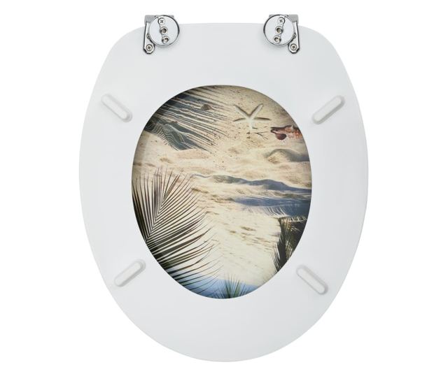 WC тоалетна седалка с капак, МДФ, дизайн плаж