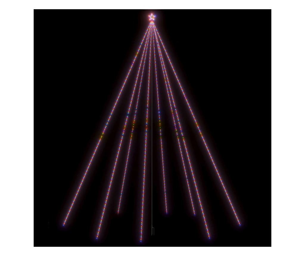 Božićna svjetlosna zavjesa 1300 LED šarenih svjetala 8 m, unutarnja/vanjska. - 2