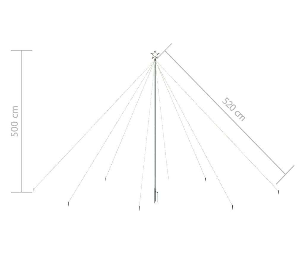 Vodopad svjetla božićno drvce 800 plavih LED svjetala 5 m, unutarnja/vanjska. - 8