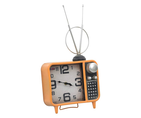 Zegar stołowy, pomarańczowo-czarny, 25x11x48 cm, żelazo i MDF