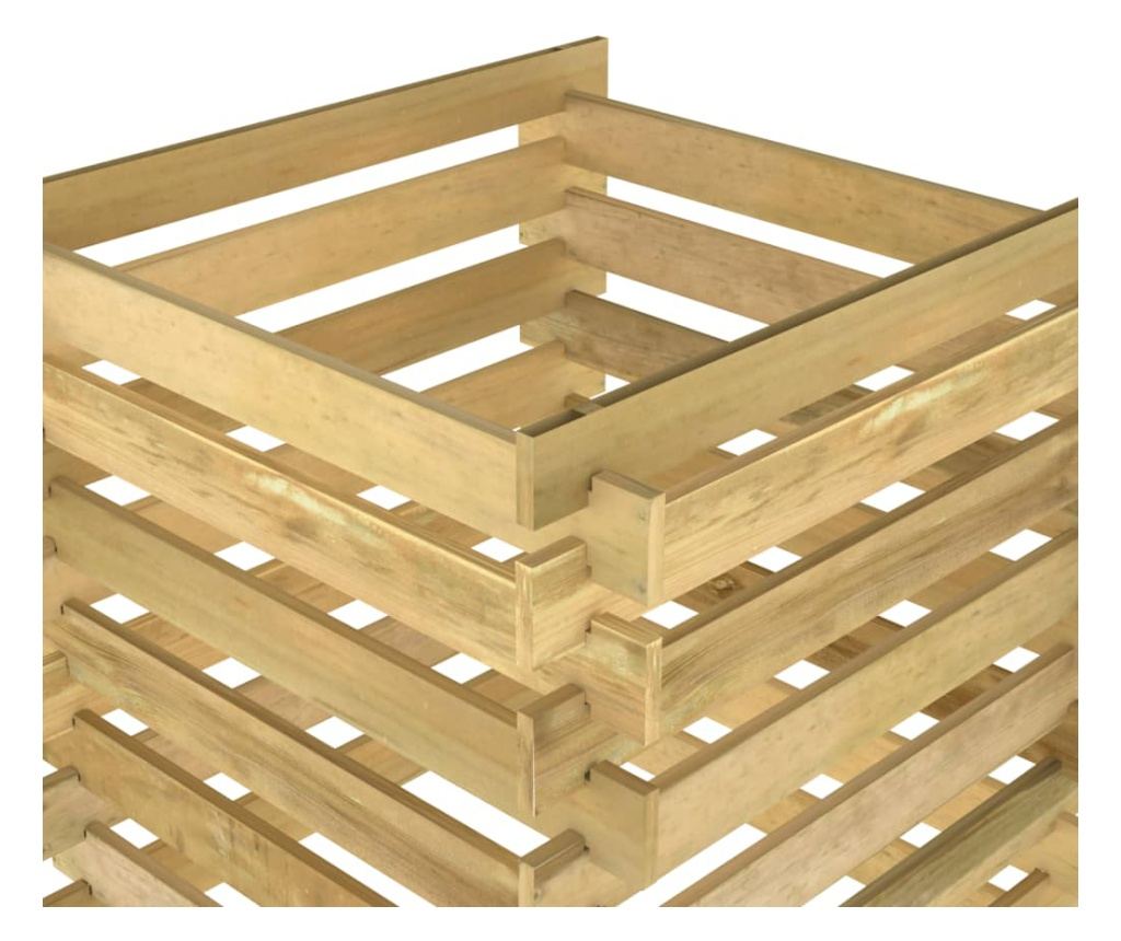 Rešetkasti vrtni komposter 90x90x90 cm od impregnirane borovine - 7