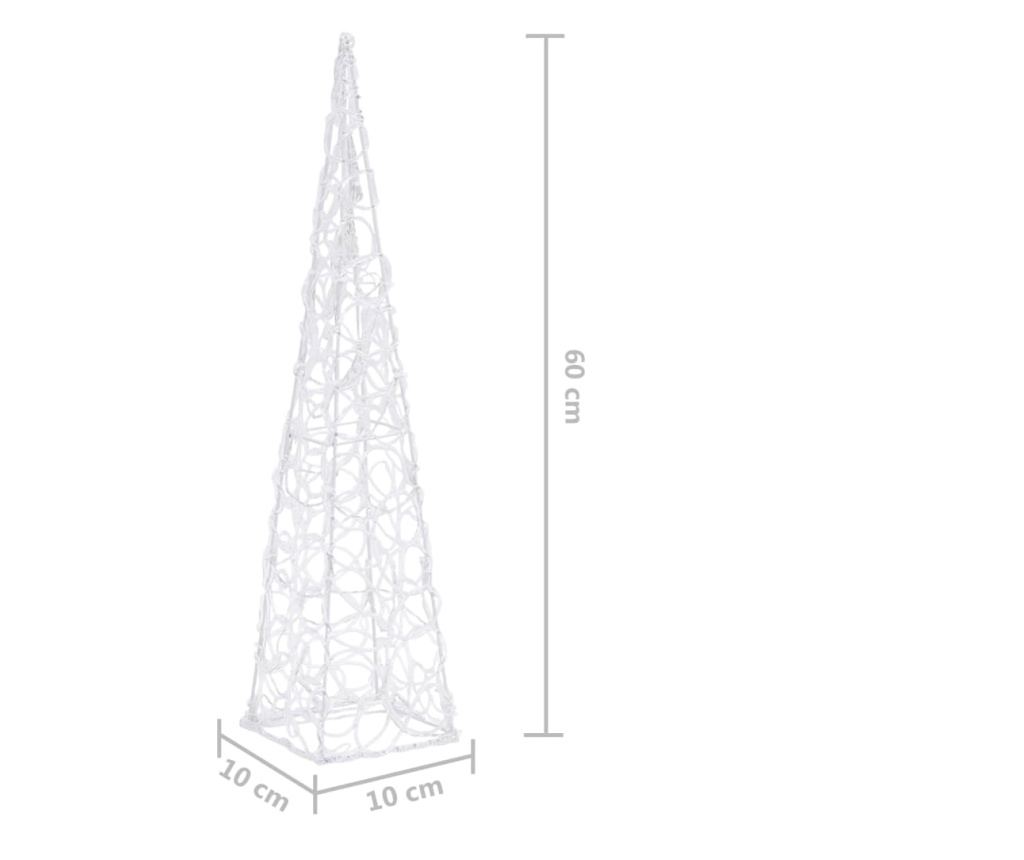 Dekorativni LED svjetlosni konus, hladno bijeli, 60 cm, akril - 9