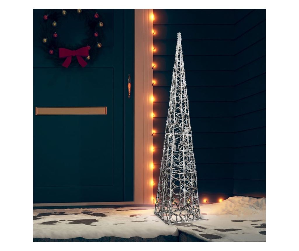 Dekorativni LED svjetlosni konus, hladno bijeli, 120 cm, akril - 3