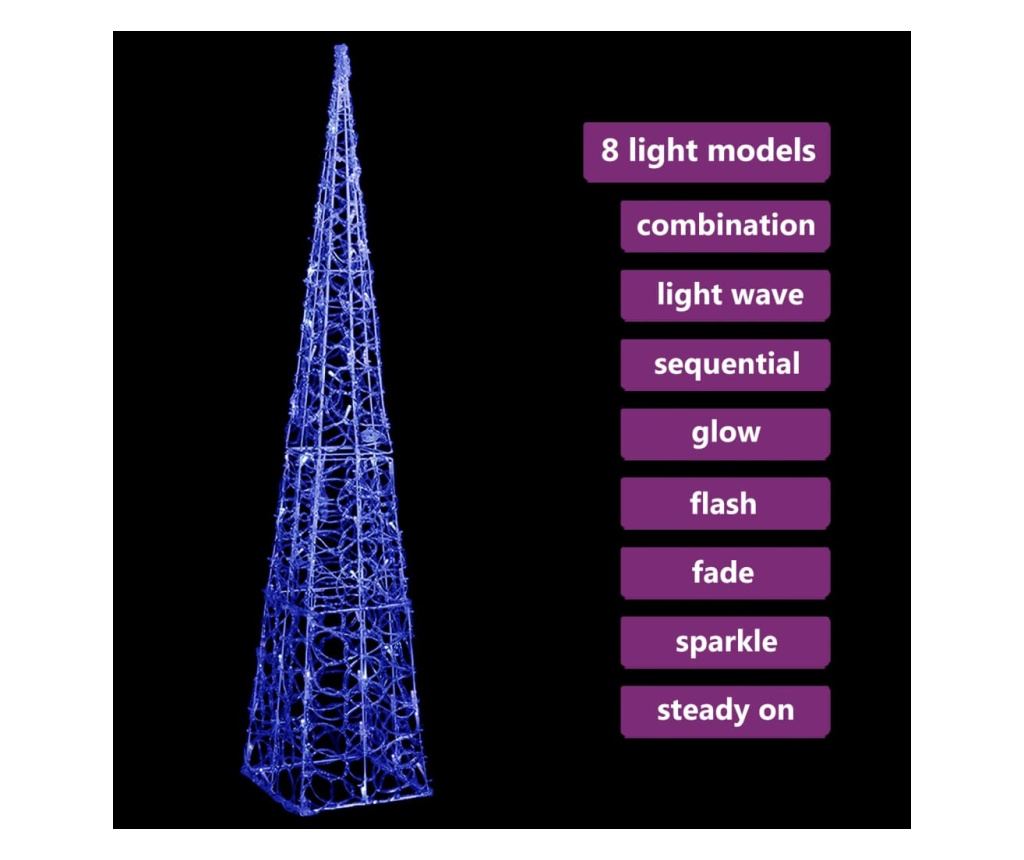 Dekorativni LED svjetlosni konus, plavi, 120 cm, akril - 4