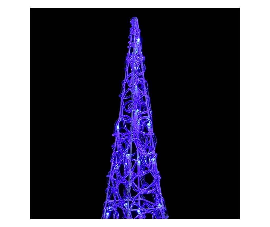 Dekorativni LED svjetlosni konus, plavi, 120 cm, akril - 5