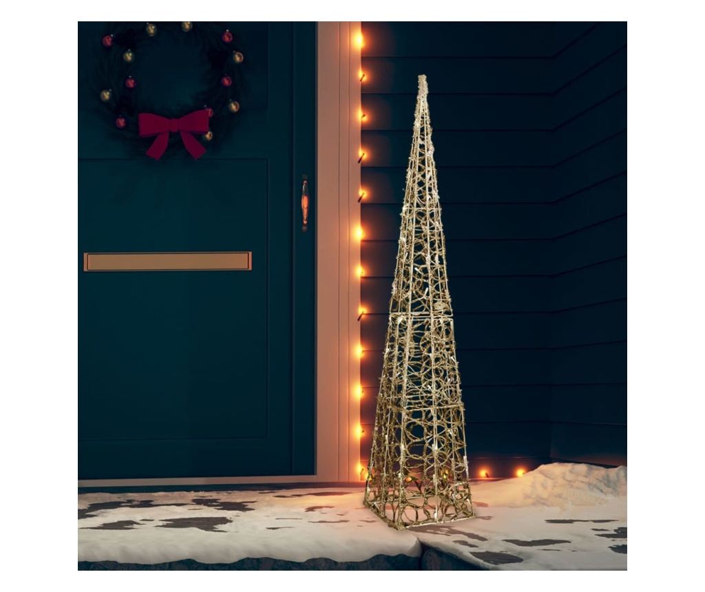 Dekorativni LED svjetlosni konus, toplo bijeli, 120 cm, akril - 3