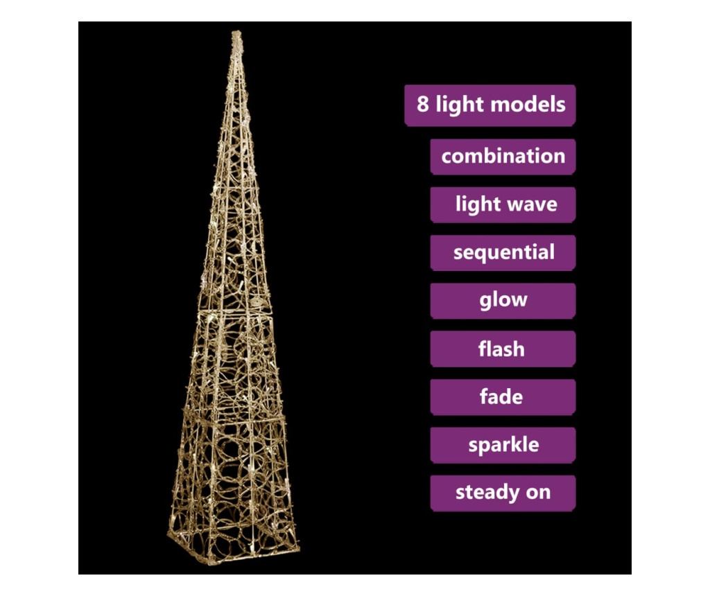 Dekorativni LED svjetlosni konus, toplo bijeli, 120 cm, akril - 4