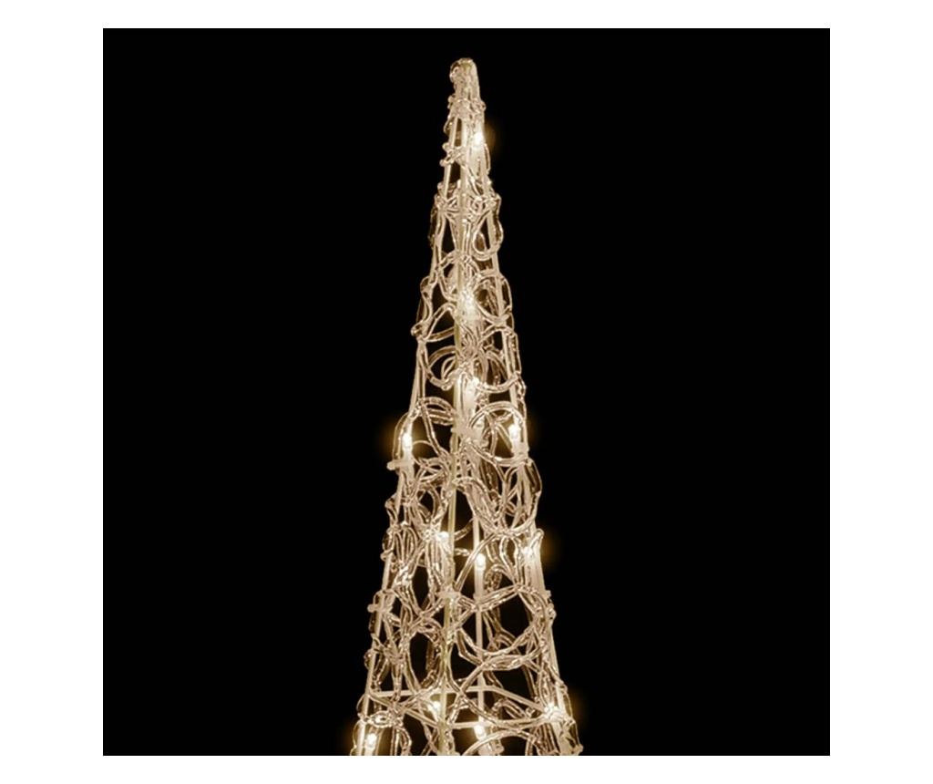 Dekorativni LED svjetlosni konus, toplo bijeli, 60 cm, akril - 3