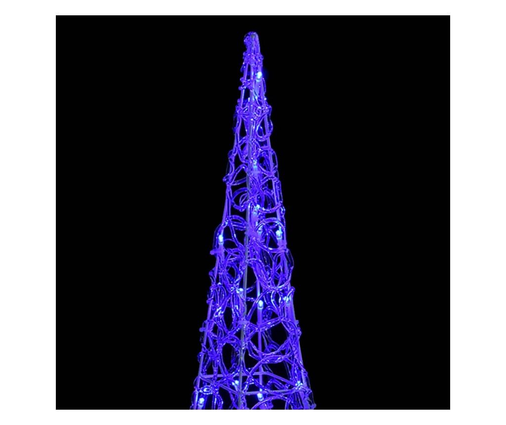 Dekorativni LED svjetlosni konus, plavi, 60 cm, akril - 3