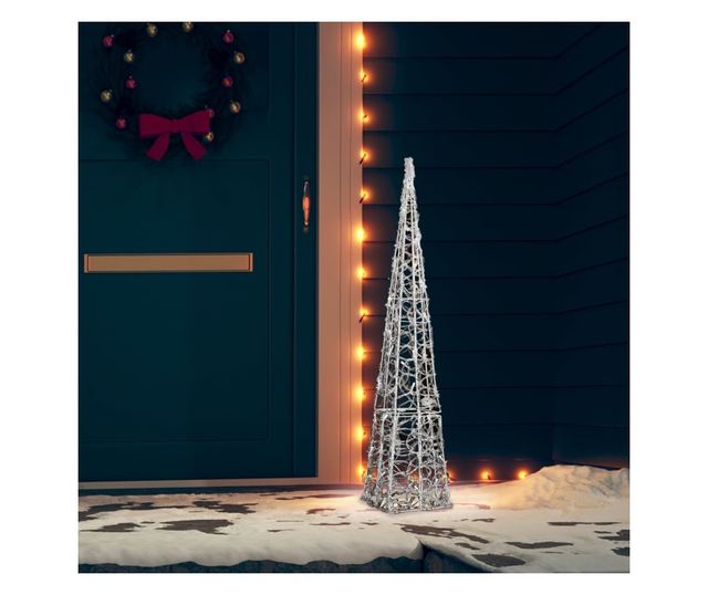 Dekorativni LED svjetlosni konus, hladno bijeli, 90 cm, akril