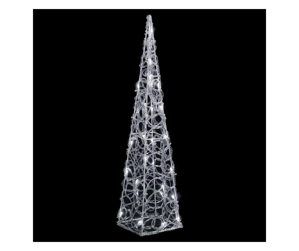 Dekorativni LED svjetlosni konus, hladno bijeli, 60 cm, akril - 2