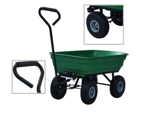 Vrtni ročni voziček 300 kg 75 L zelen 