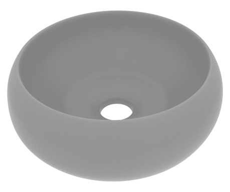 Chiuveta baie lux gri deschis mat 40x15 cm ceramica rotund