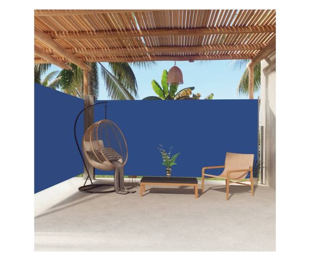 Uvlačiva bočna tenda plava180 x 600 cm