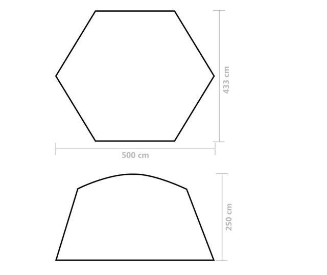 zöld szövet medencesátor 500 x 433 x 250 cm