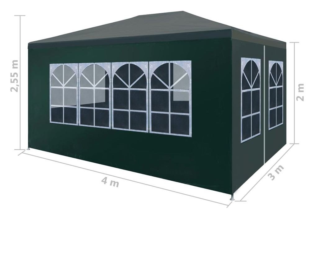 Партиен шатър, зелен, 3 x 4 м - 8