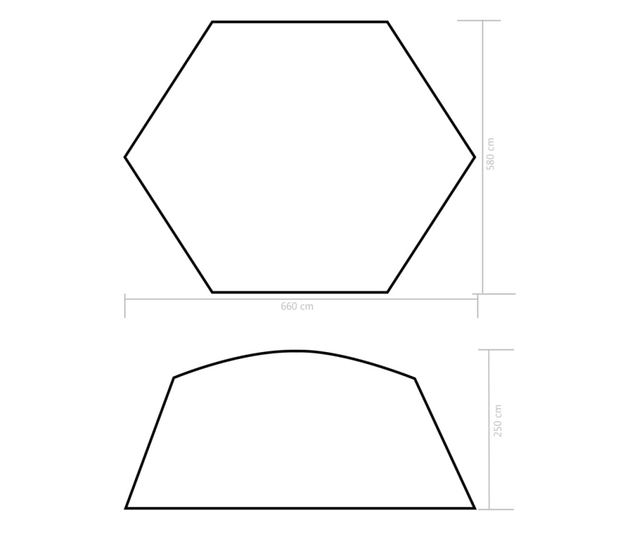 kék szövet medencesátor 660 x 580 x 250 cm