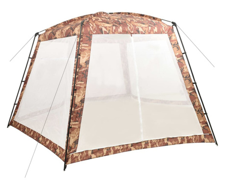 Палатка за басейн, текстил, 590x520x250 см, камуфлаж