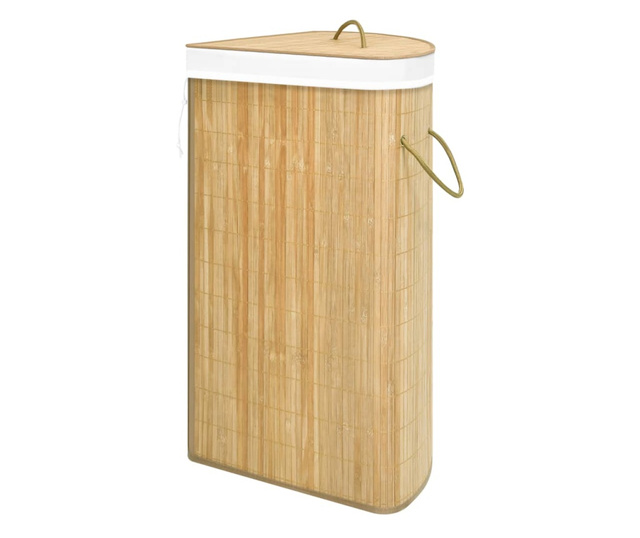 Bambusowy kosz na pranie, narożny, 60 L