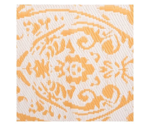 Външен килим, жълт, 140x200 см, PP