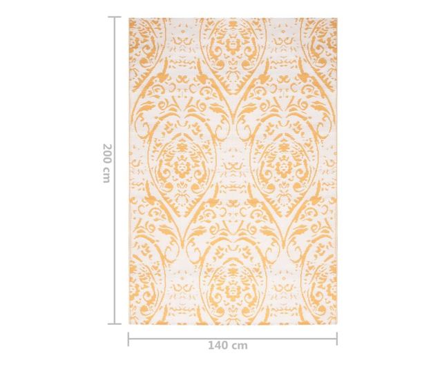 Външен килим, жълт, 140x200 см, PP