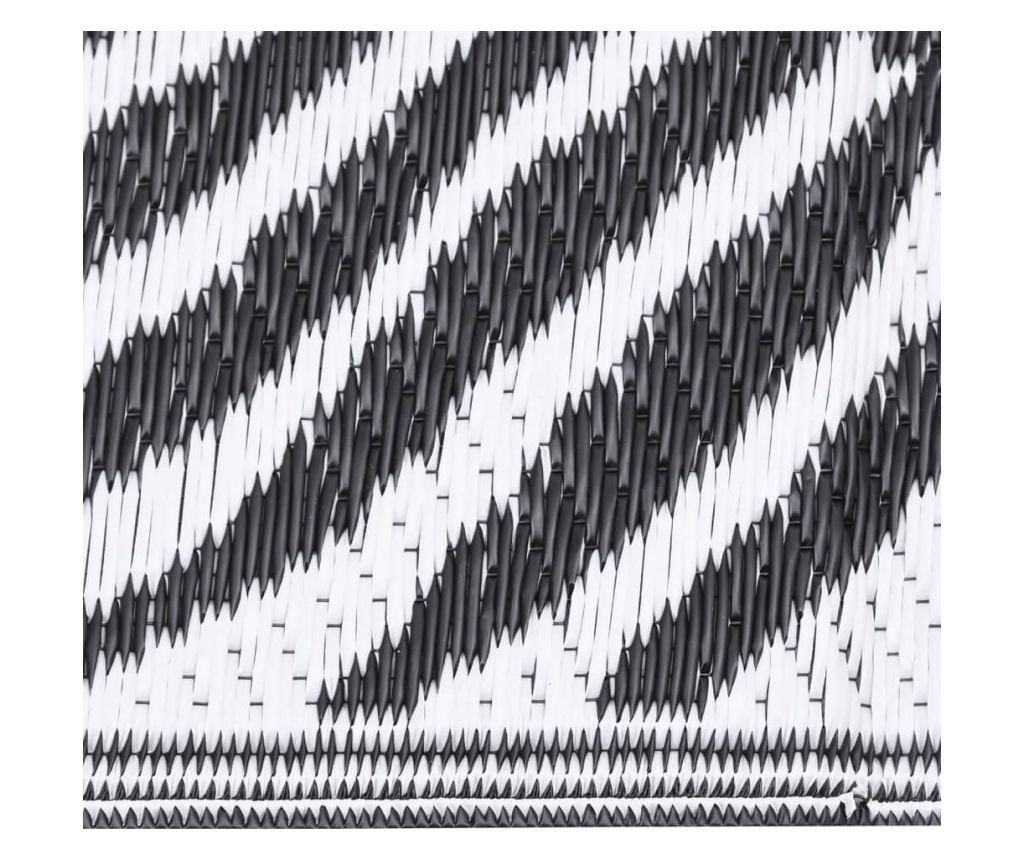 Външен килим, черен, 140x200 см, PP - 3