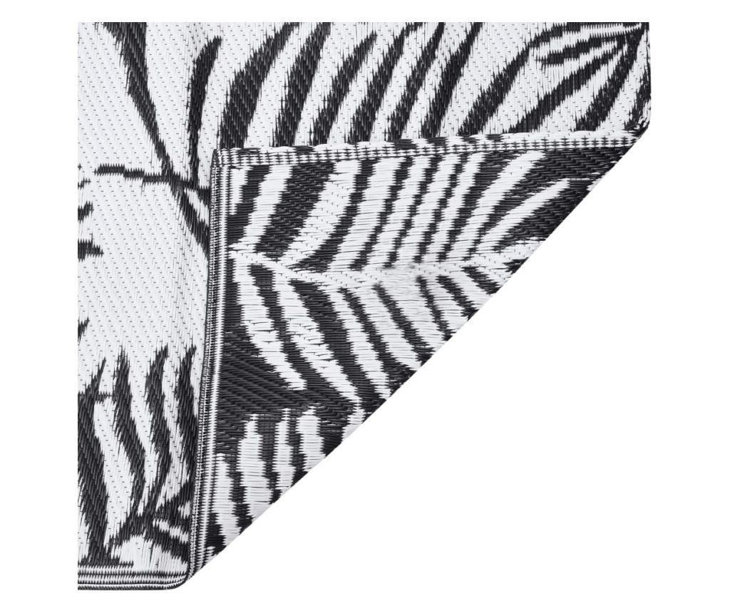 Външен килим, черен, 80x250 см, PP - 5