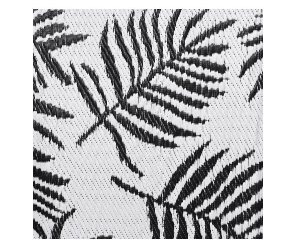 Външен килим, черен, 80x250 см, PP - 6