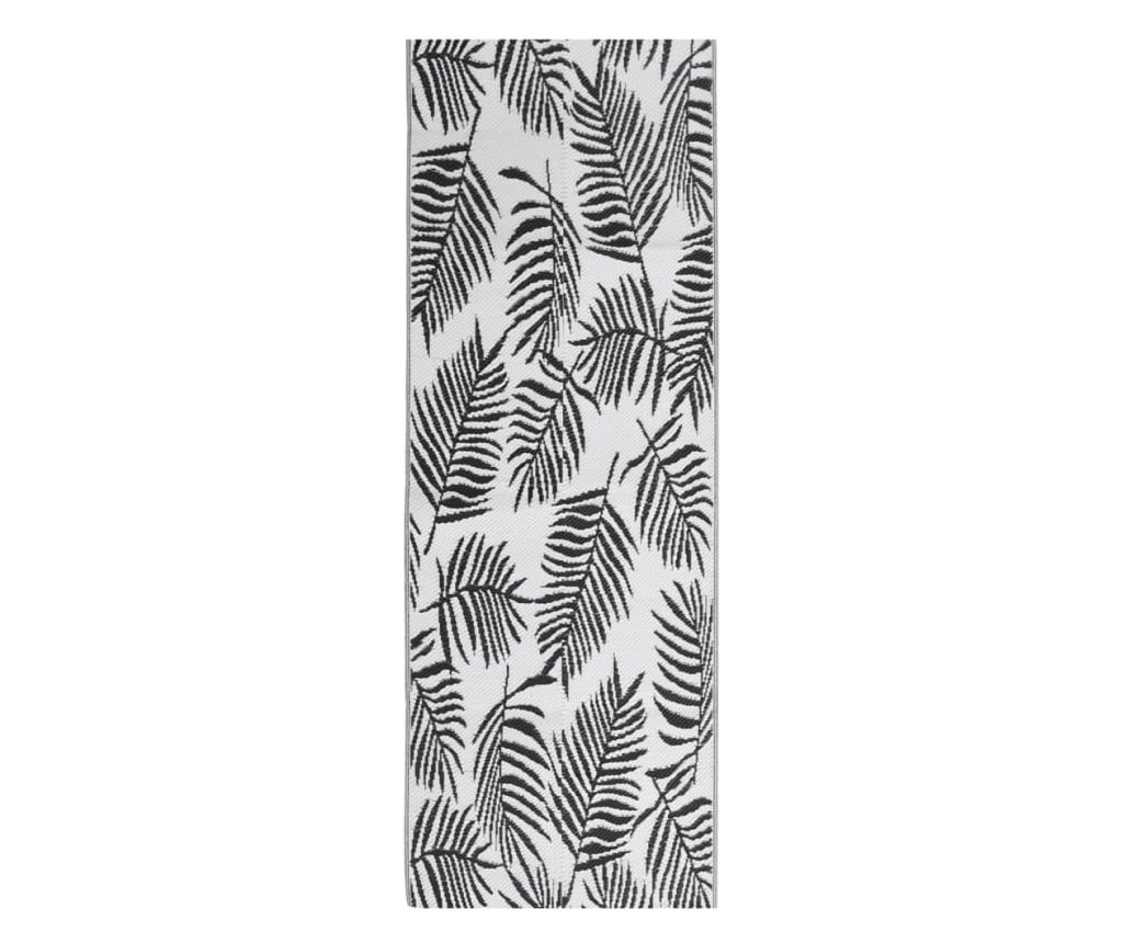 Външен килим, черен, 80x250 см, PP - 2