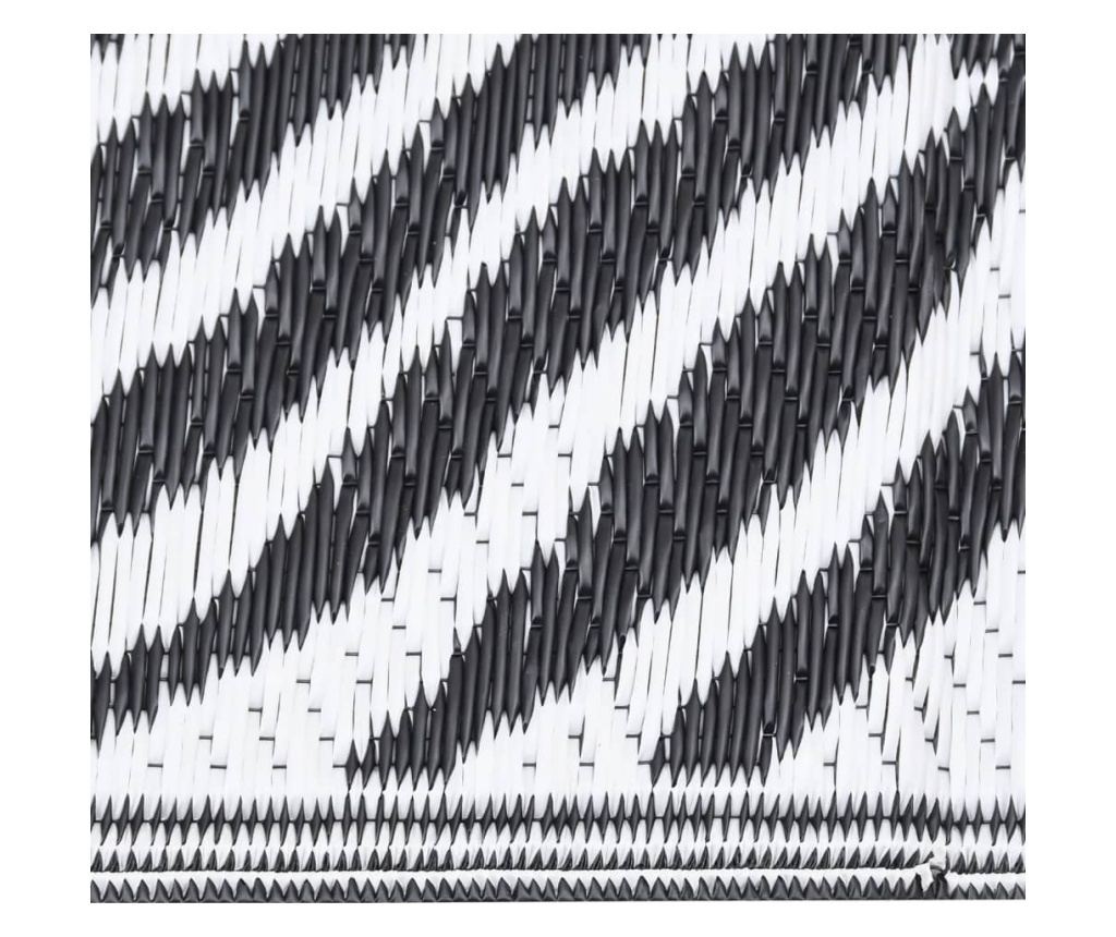 Външен килим, черен, 80x250 см, PP - 3