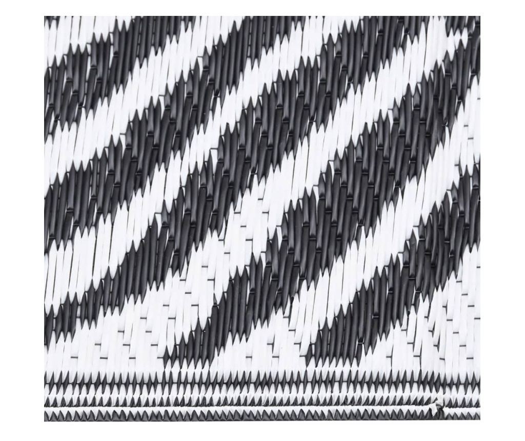 Външен килим, черен, 80x250 см, PP - 4